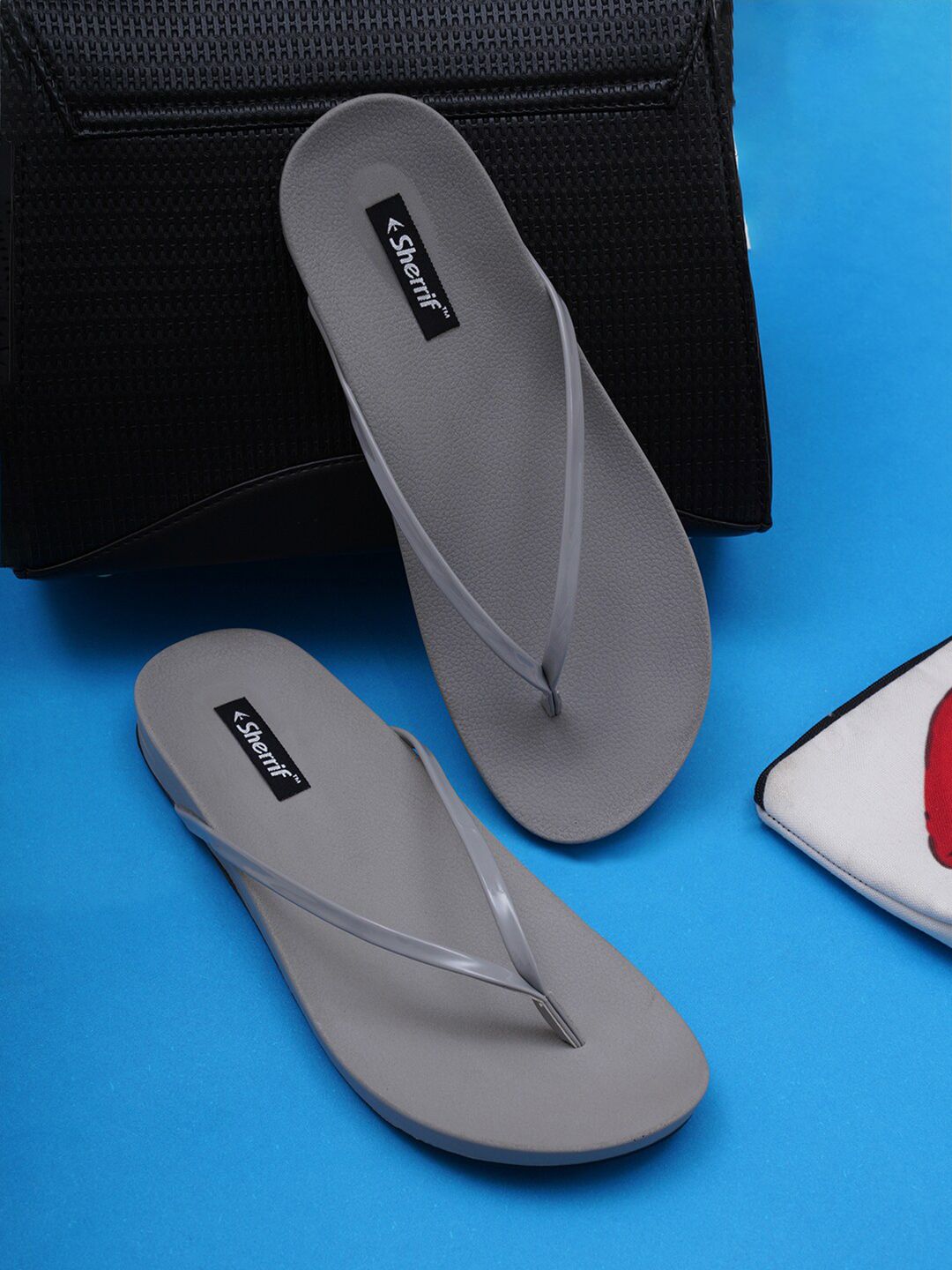 Sherrif Shoes Women Grey Rubber Thong Flip-Flops Price in India