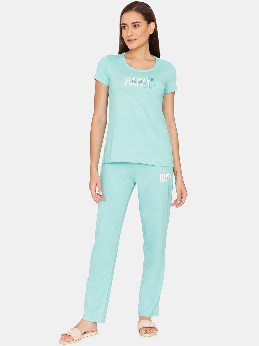 Rosaline by Zivame Women Blue Solid Night Suit Price in India