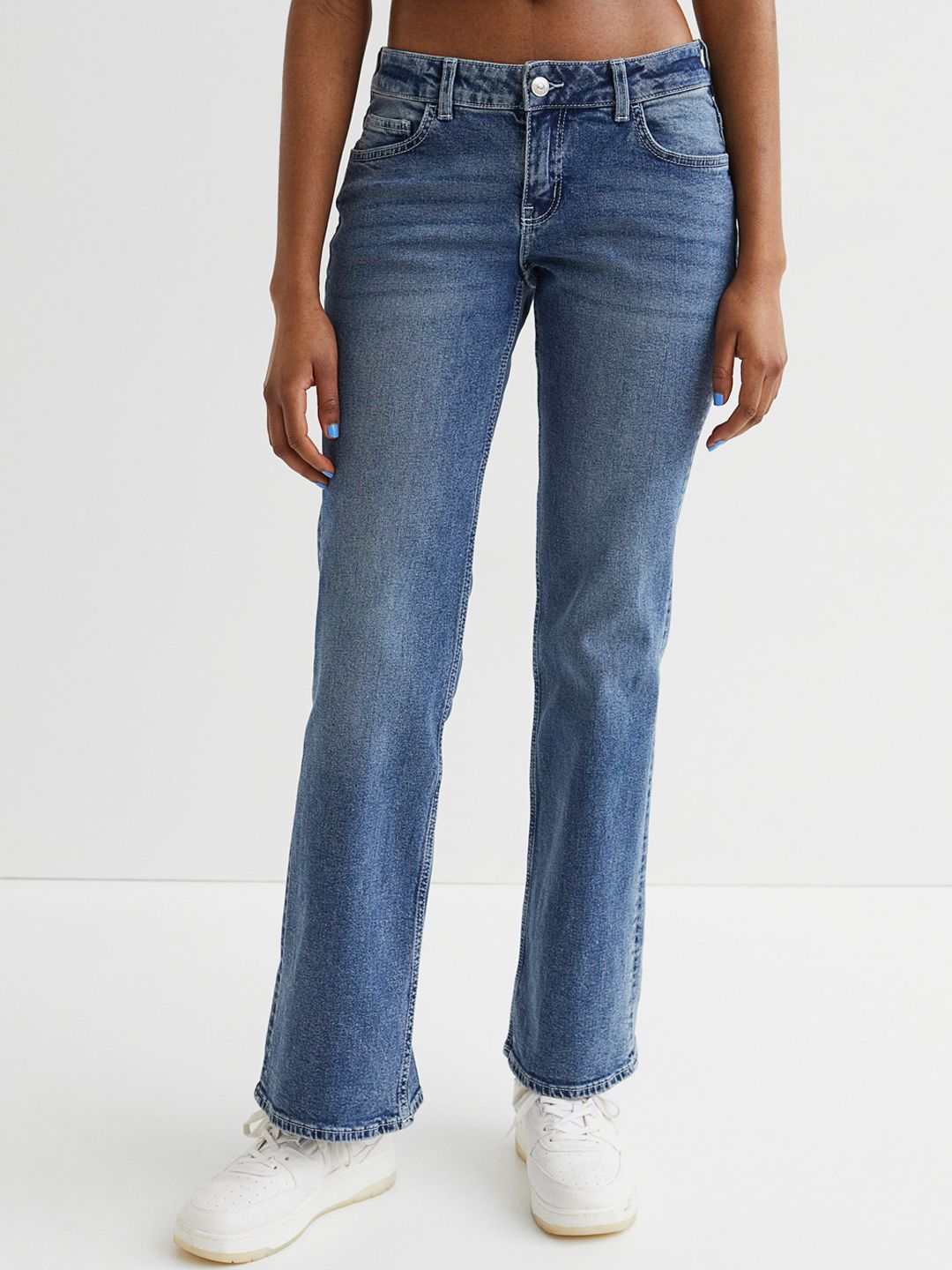 H&M Women Blue Flare Low Jeans Price in India