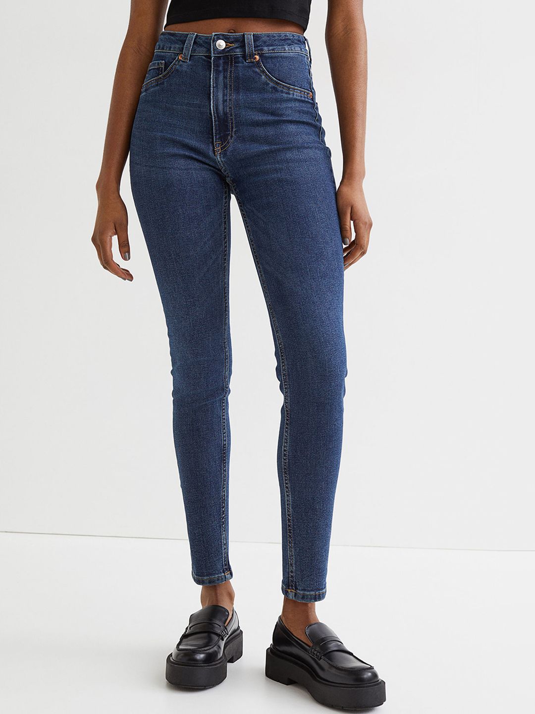 H&M Women Blue Skinny High Jeans Price in India