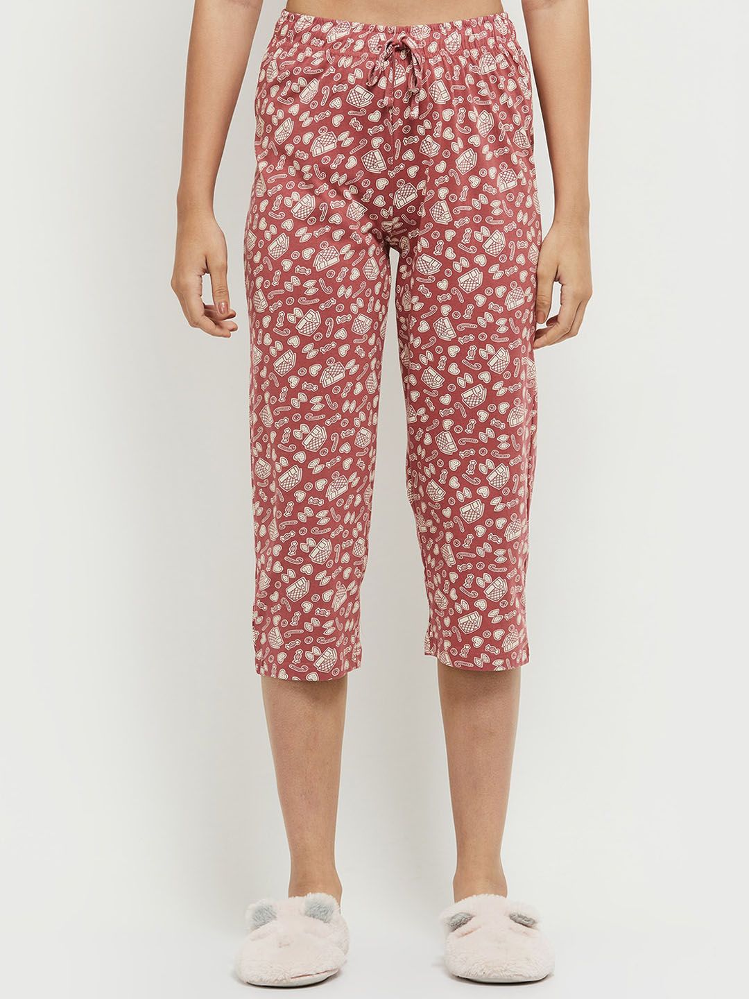 max Women Mauve Printed Pure Cotton Lounge Pant Price in India