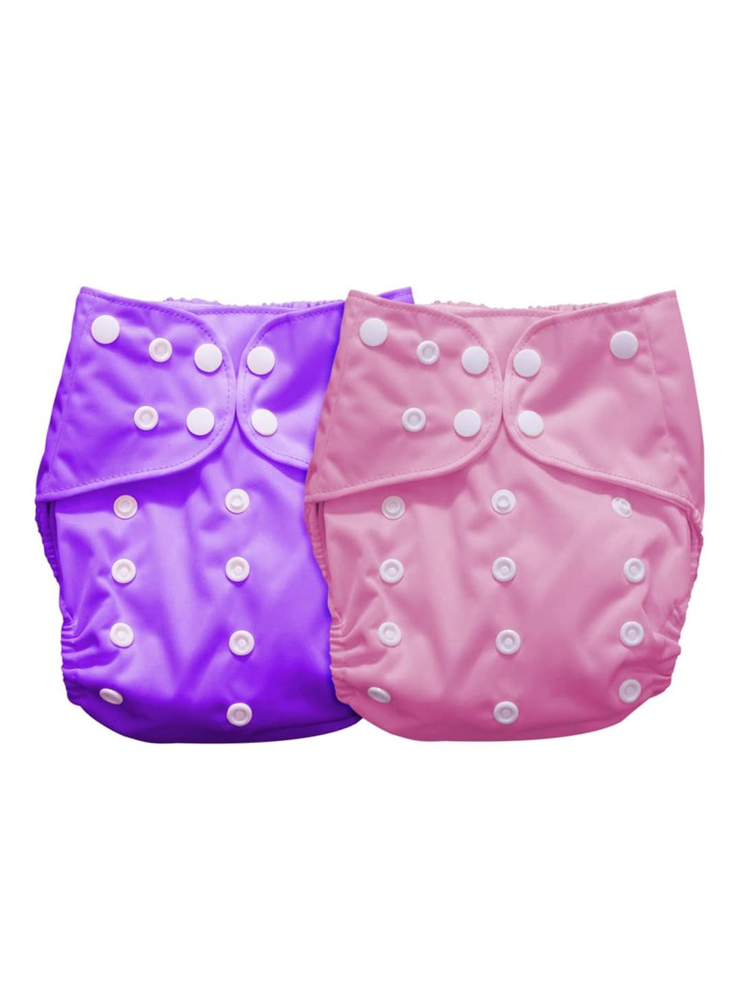 Moms Home Kids Pack Of 2 Purple & Pink Printed Baby Reusable Cotton Pocket Diapers