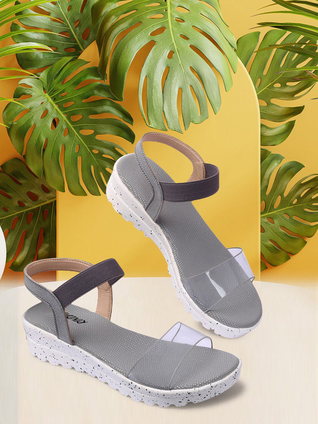 RINDAS Women Grey Comfort Sandals Price in India