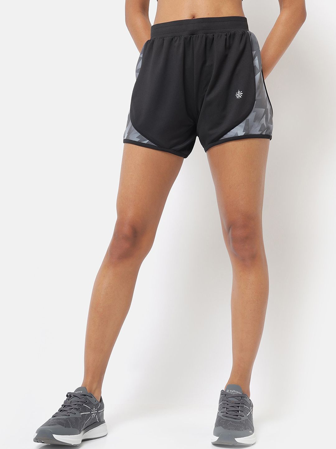 Cultsport Women Charcoal Grey Training or Gym Sports Shorts Price in India