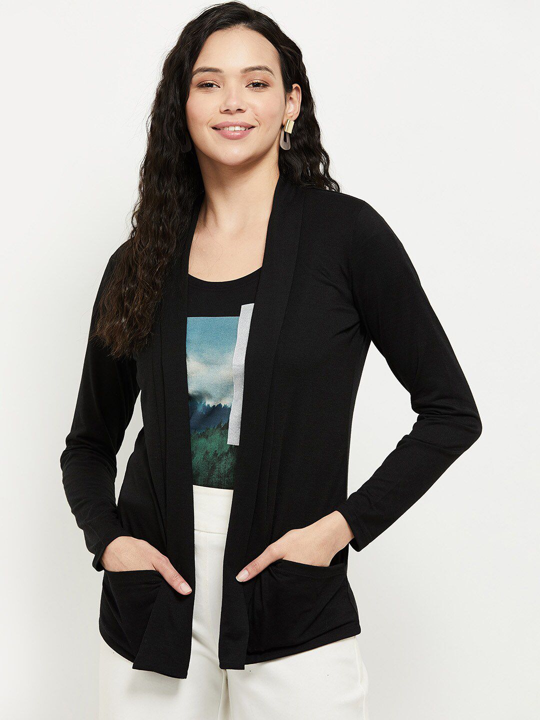 max Women Black Shrug Price in India