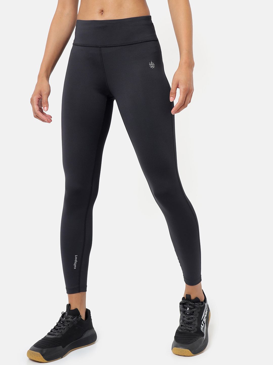 Cultsport Women Black Solid Rapid Dry Training or Gym Tights Price in India