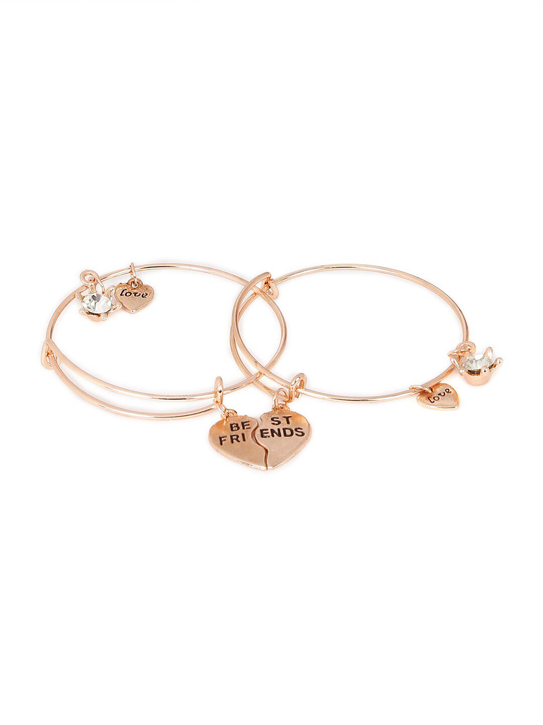 Mahi Women Set Of 2 Rose Gold-Plated Best Friends Bracelet Price in India