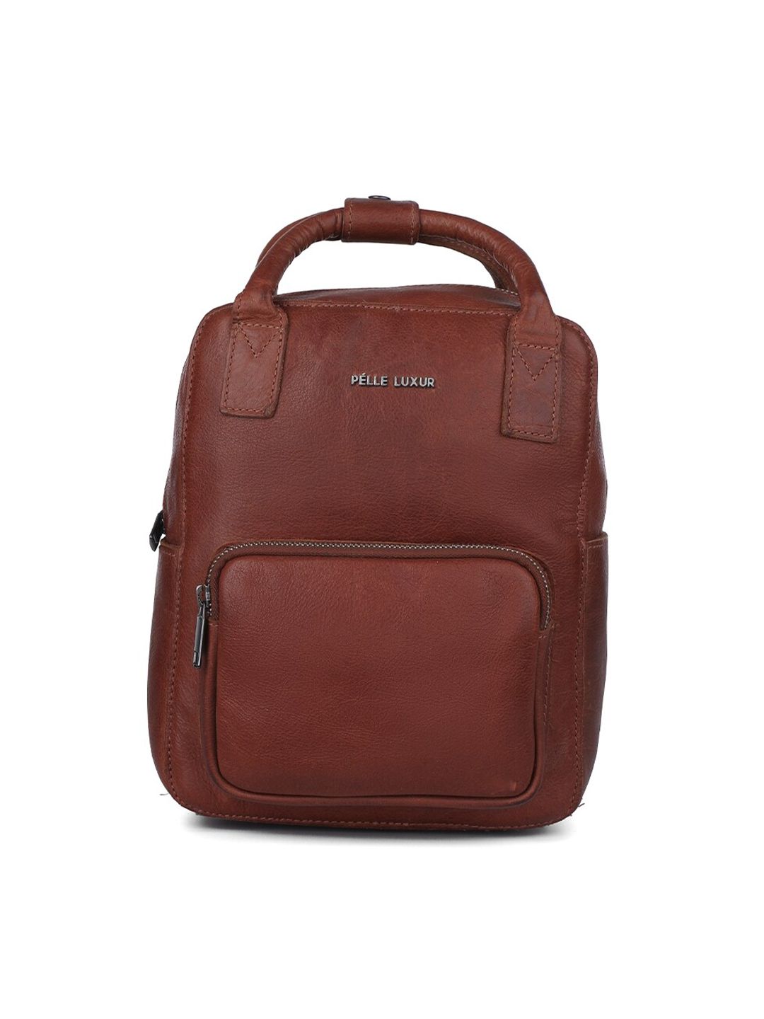 PELLE LUXUR Unisex Brown Backpack Price in India