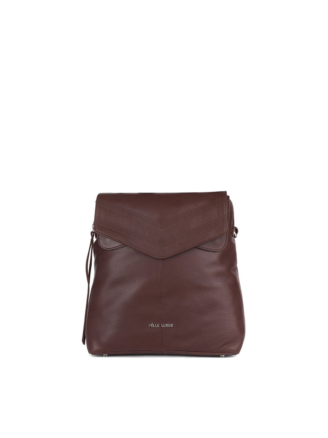 PELLE LUXUR Brown Backpack Price in India