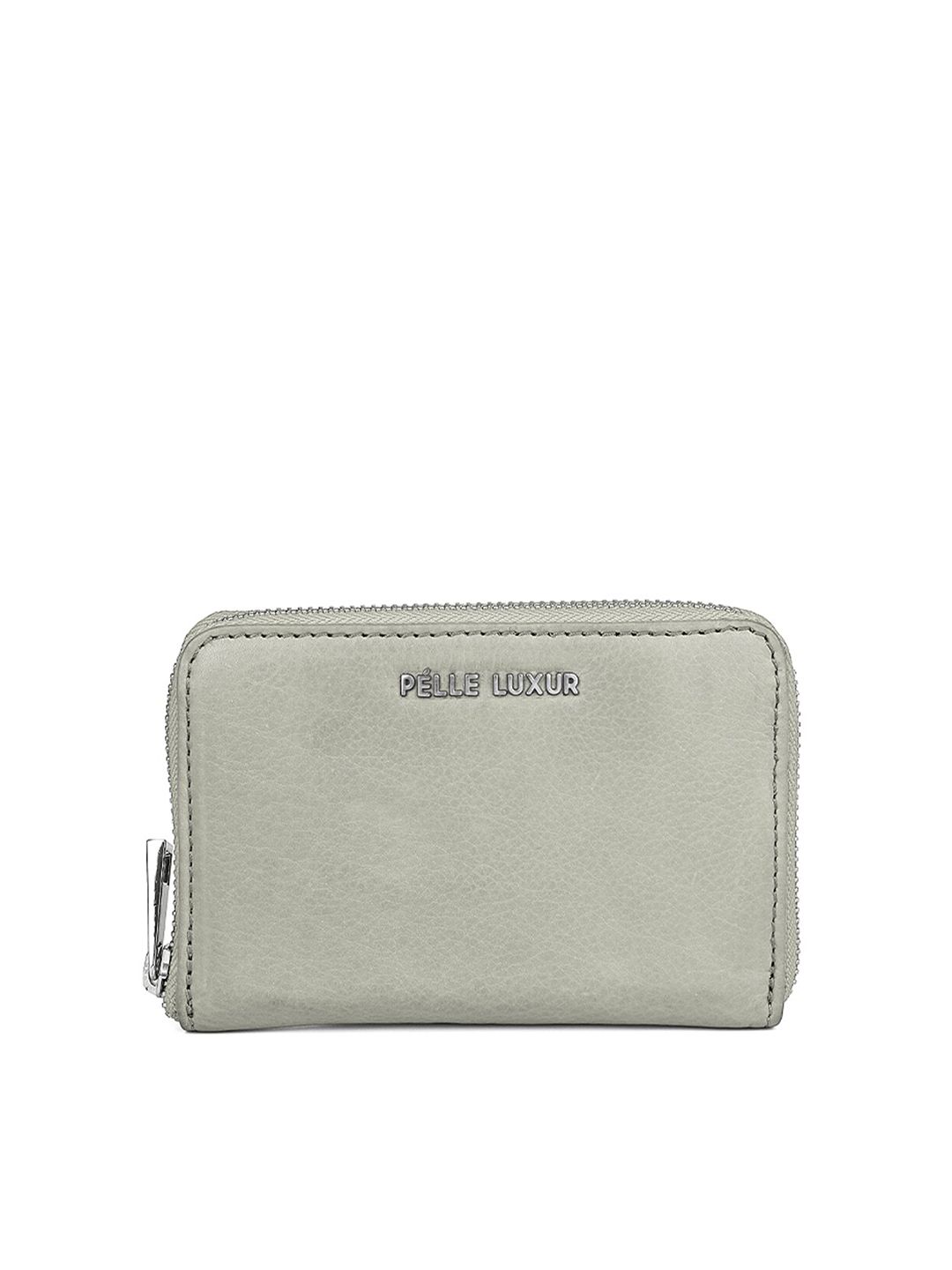 PELLE LUXUR Women Taupe Leather Zip Around Wallet Price in India