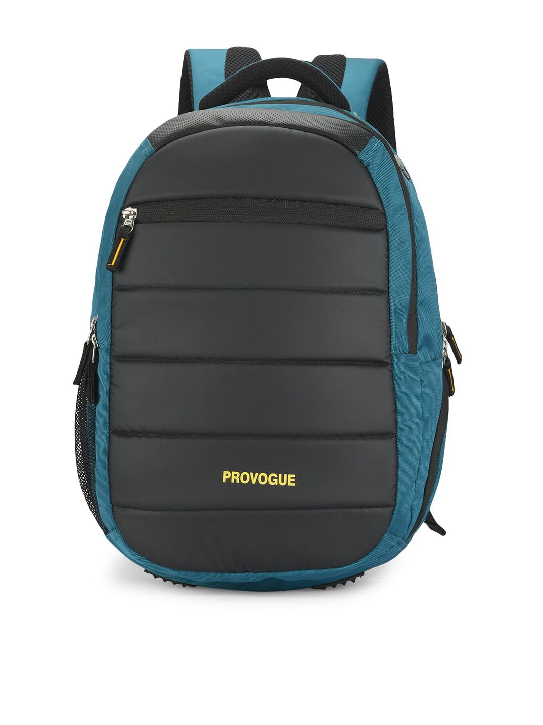 Provogue Unisex Teal & Black Brand Logo Backpack with Reflective Strip Price in India