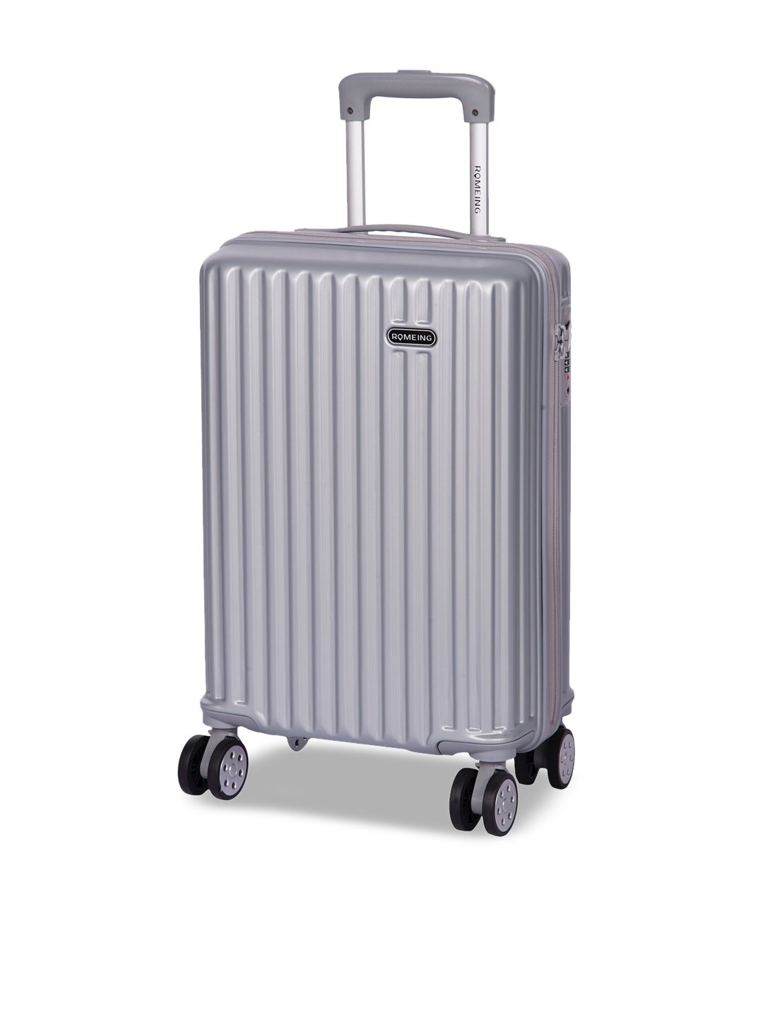 ROMEING Genoa Silver-Toned Polycarbonate Cabin Trolley Suitcase Price in India