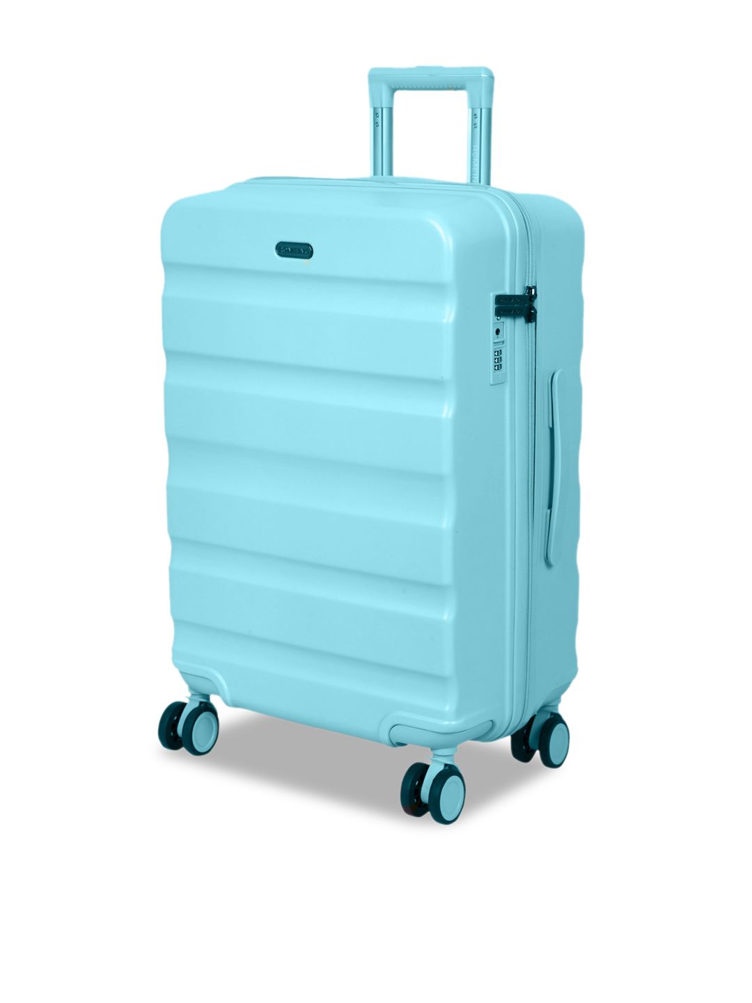 ROMEING Venice Blue Textured Hard-Sided Polycarbonate Medium Trolley Suitcase Price in India