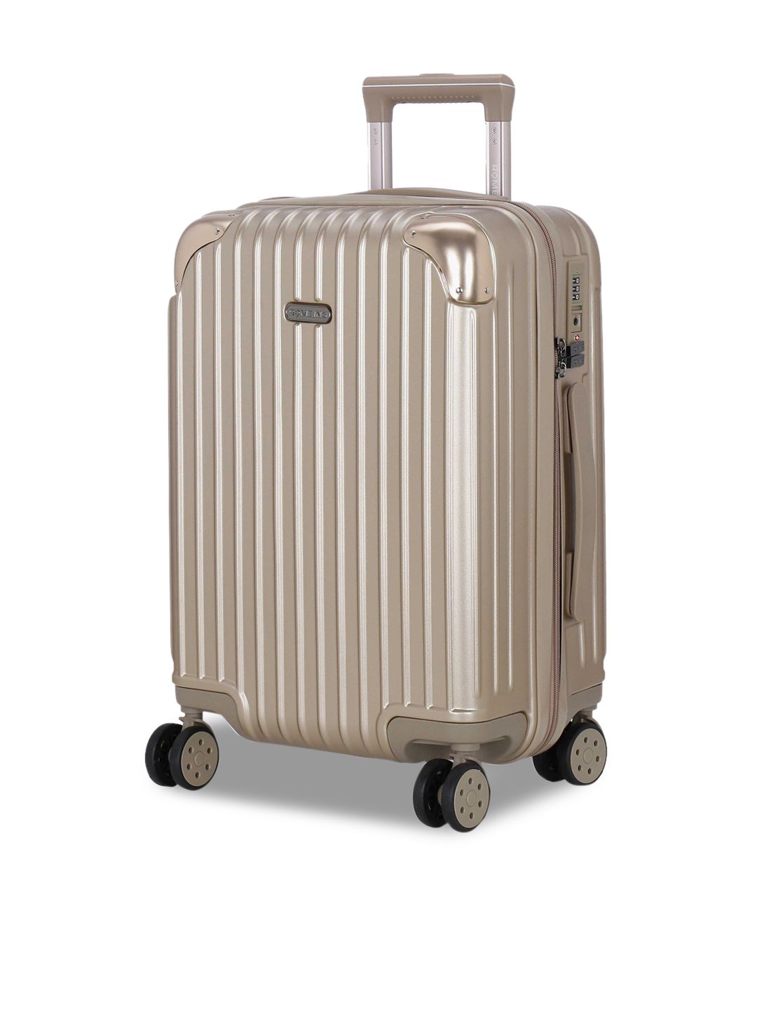 ROMEING Siena Gold-Toned Textured Hard-Sided Polycarbonate Cabin Trolley Suitcase Price in India