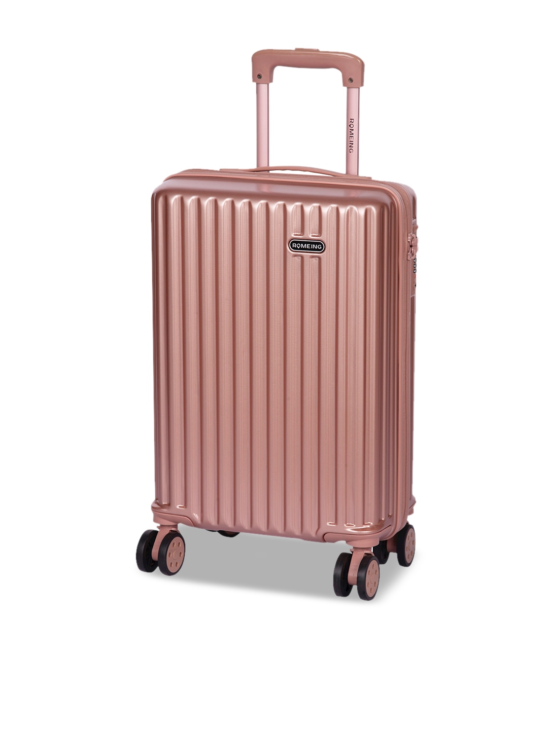 ROMEING Genoa Rose Gold-Toned Polycarbonate Hard Sided Cabin Trolley Suitcase Price in India