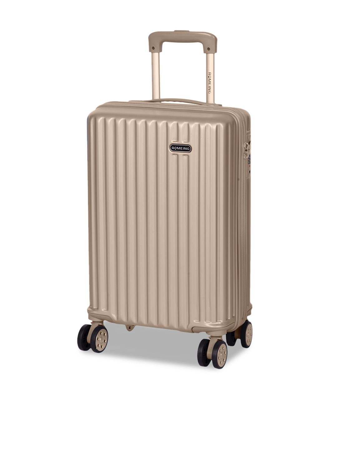 ROMEING Genoa Gold-Toned Polycarbonate Hard-Sided Cabin Trolley Suitcase Price in India