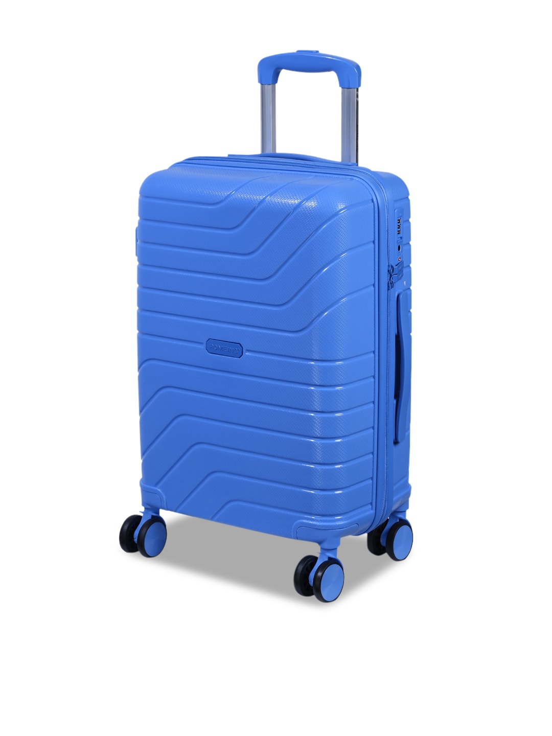 ROMEING Tuscany Sky Blue Textured Hard Sided Polypropylene Cabin Trolley Suitcase Price in India