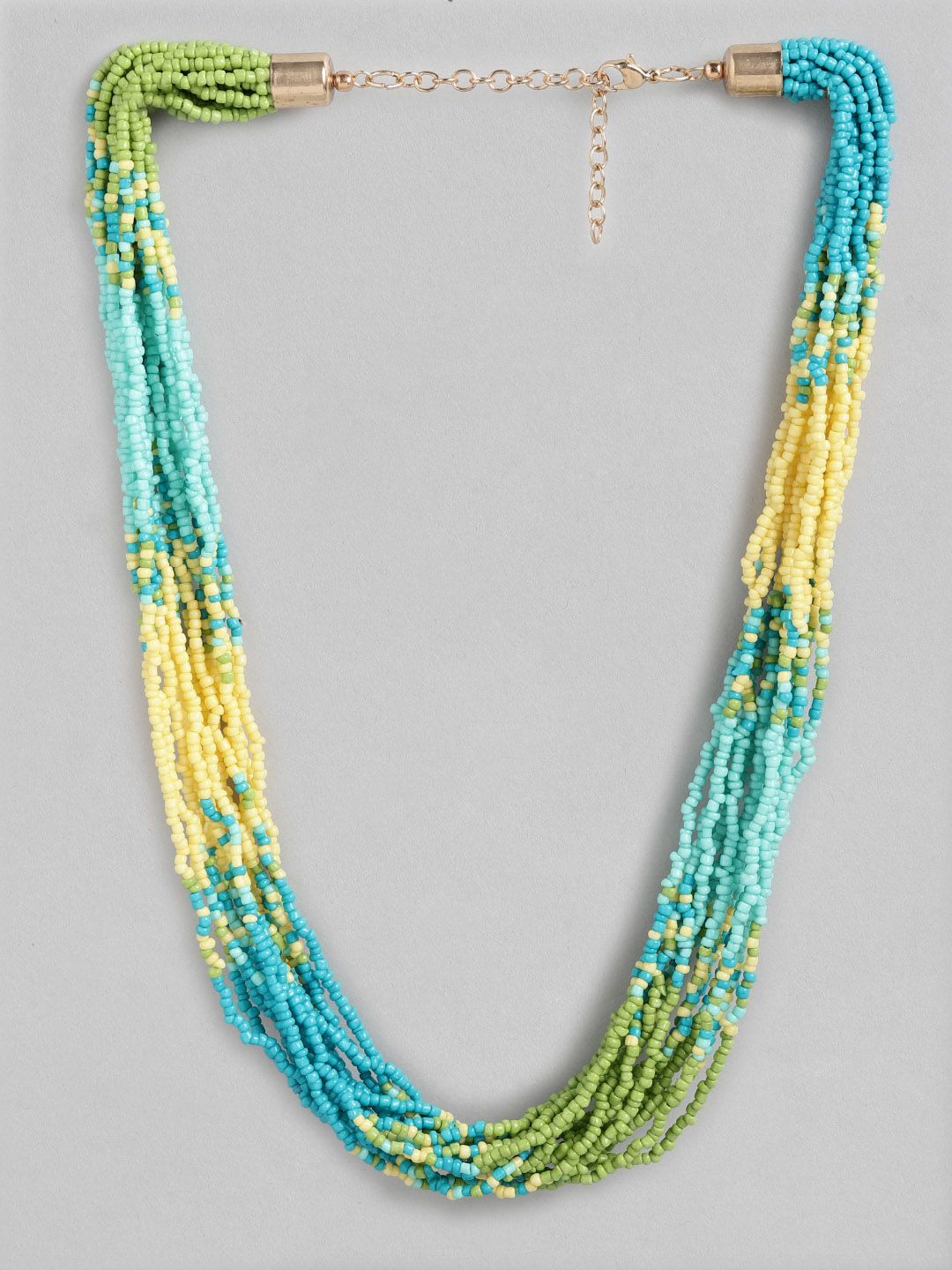 RICHEERA Blue & Yellow Beaded Necklace Price in India