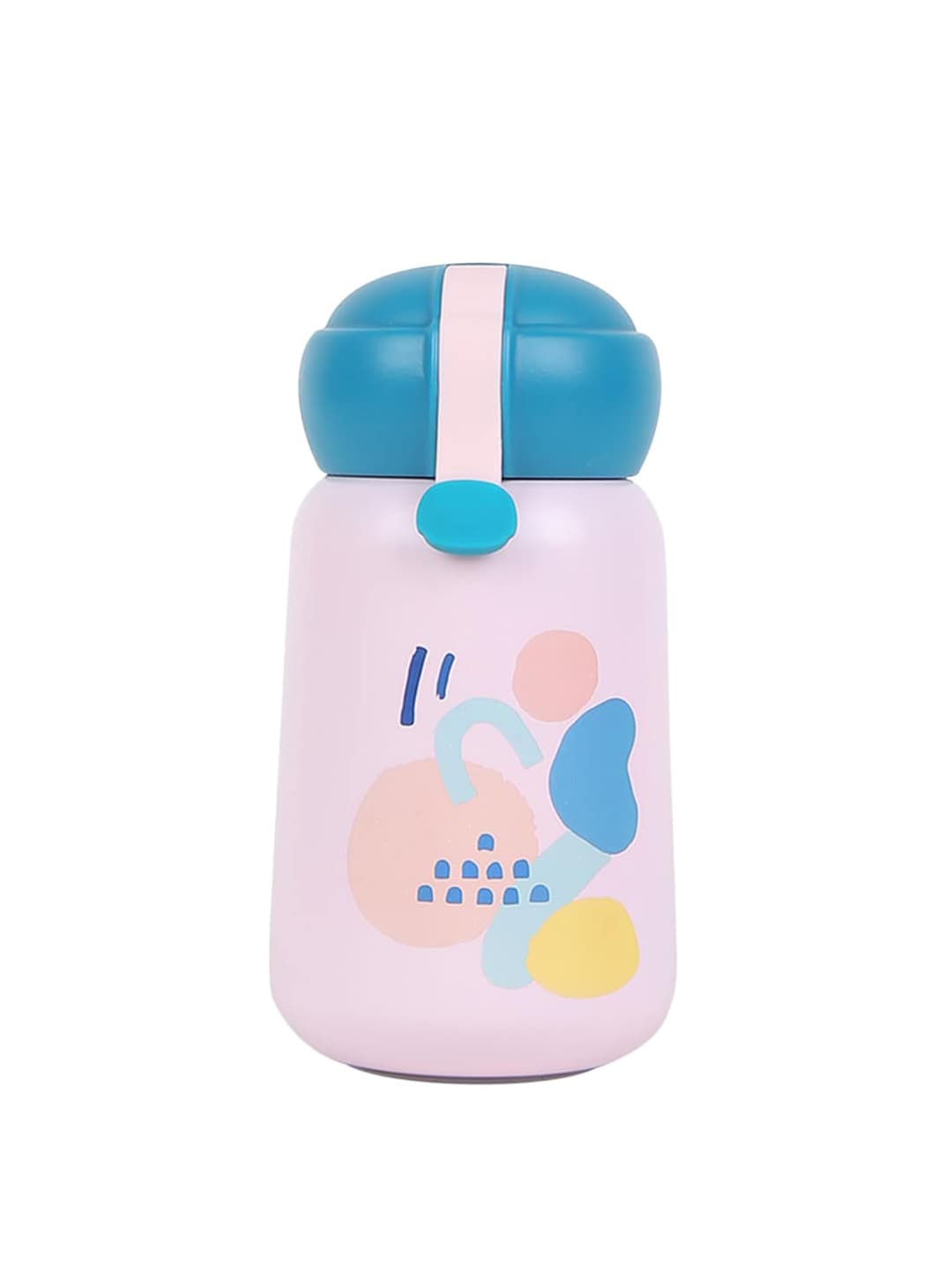iSWEVEN  Pink & Blue Printed Stainless Steel Flask 350 ML Price in India
