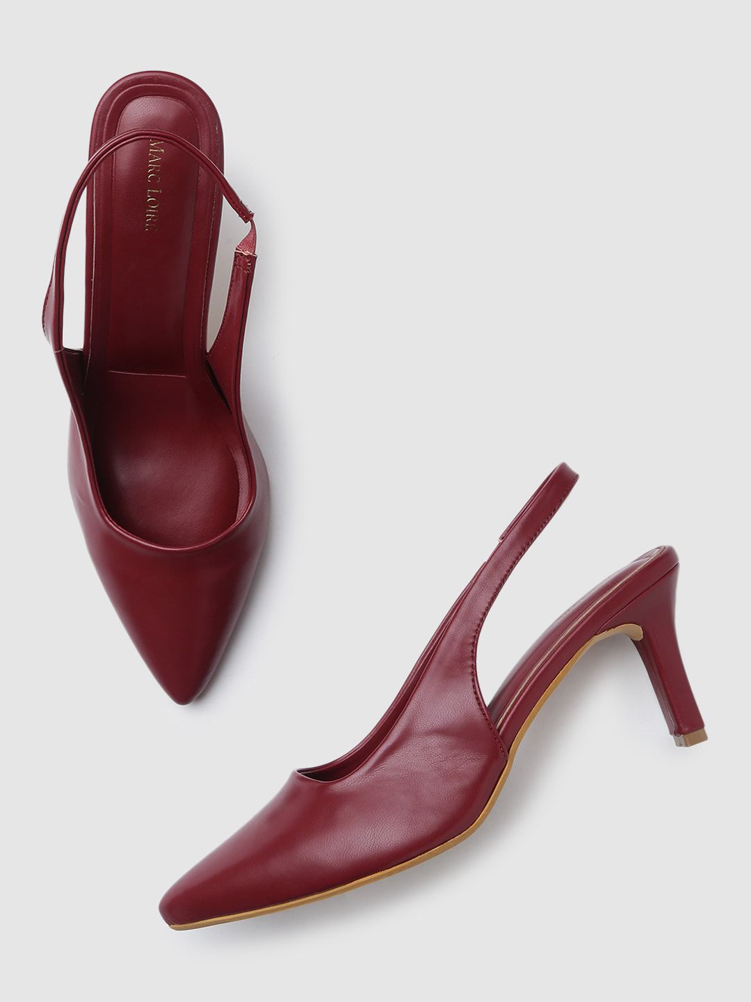 Marc Loire Maroon Solid Pointed Pumps Price in India