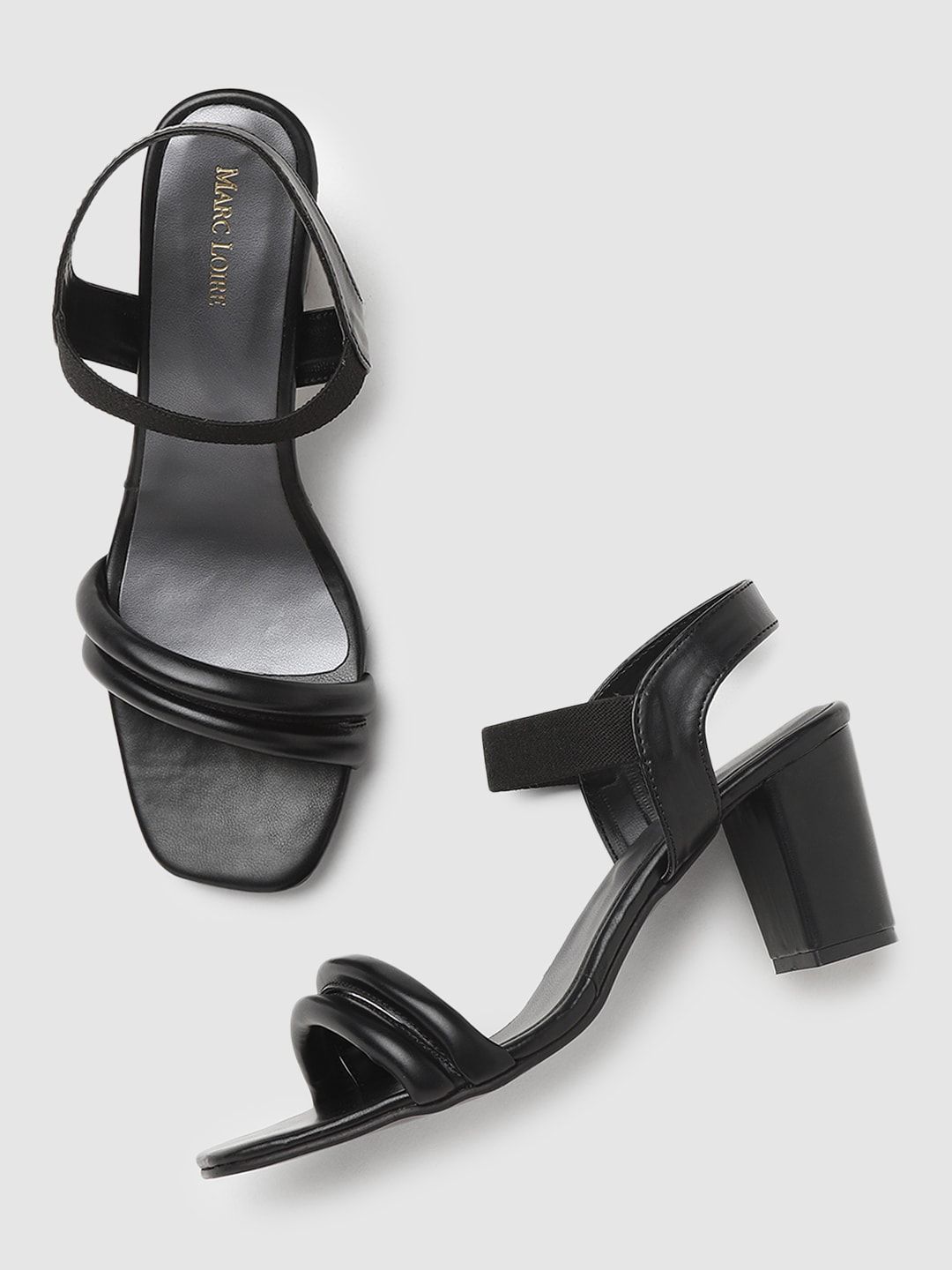 Marc Loire Black Solid Open Toe Block Heels Price in India