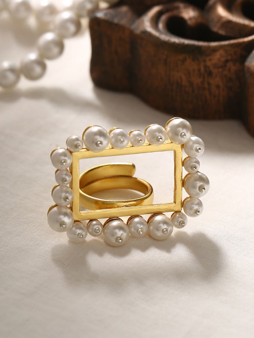 Mitali Jain Gold-Plated Margaret Finger Ring Price in India