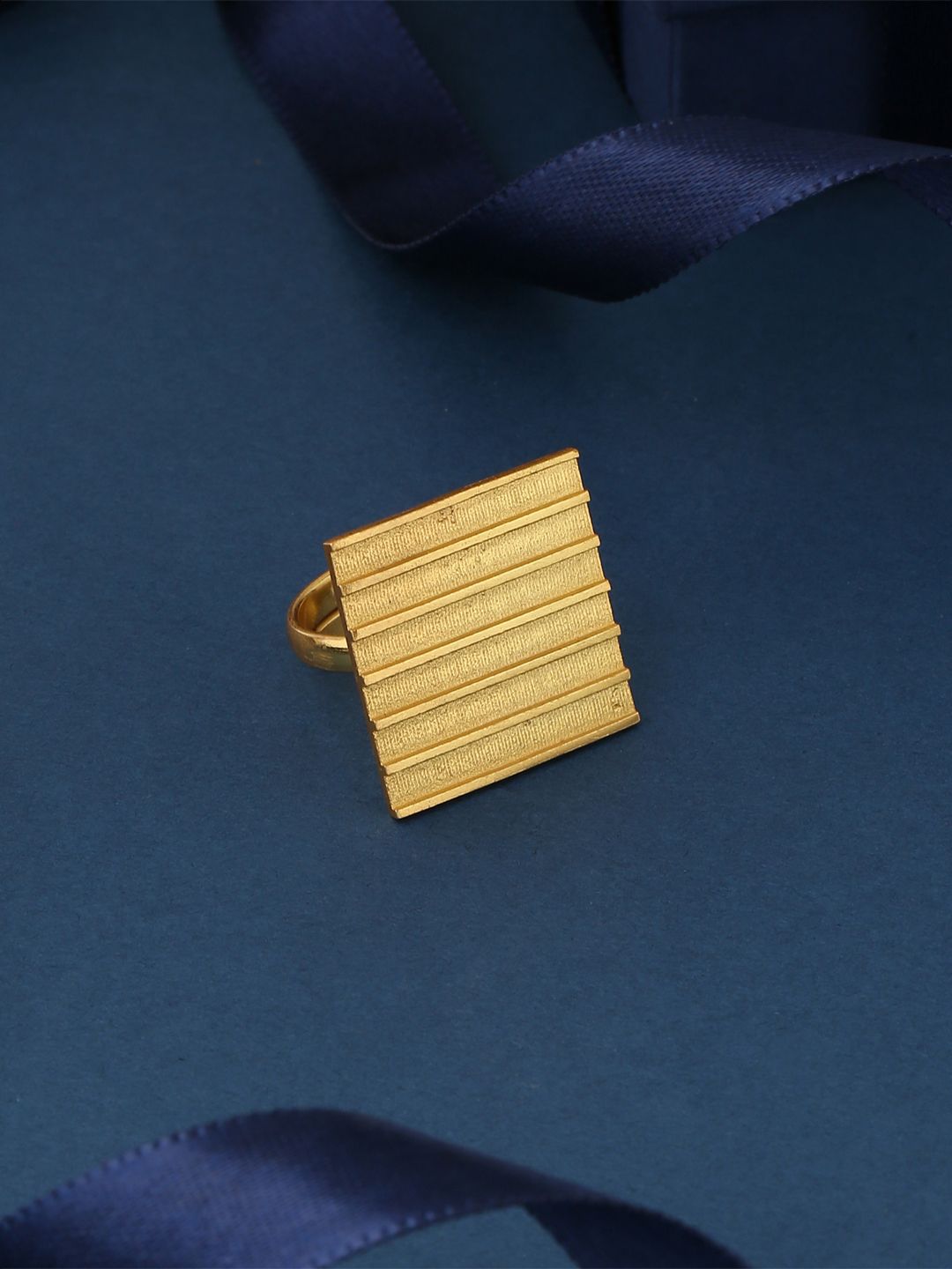 Mitali Jain Gold-Plated Boxy Finger Ring Price in India