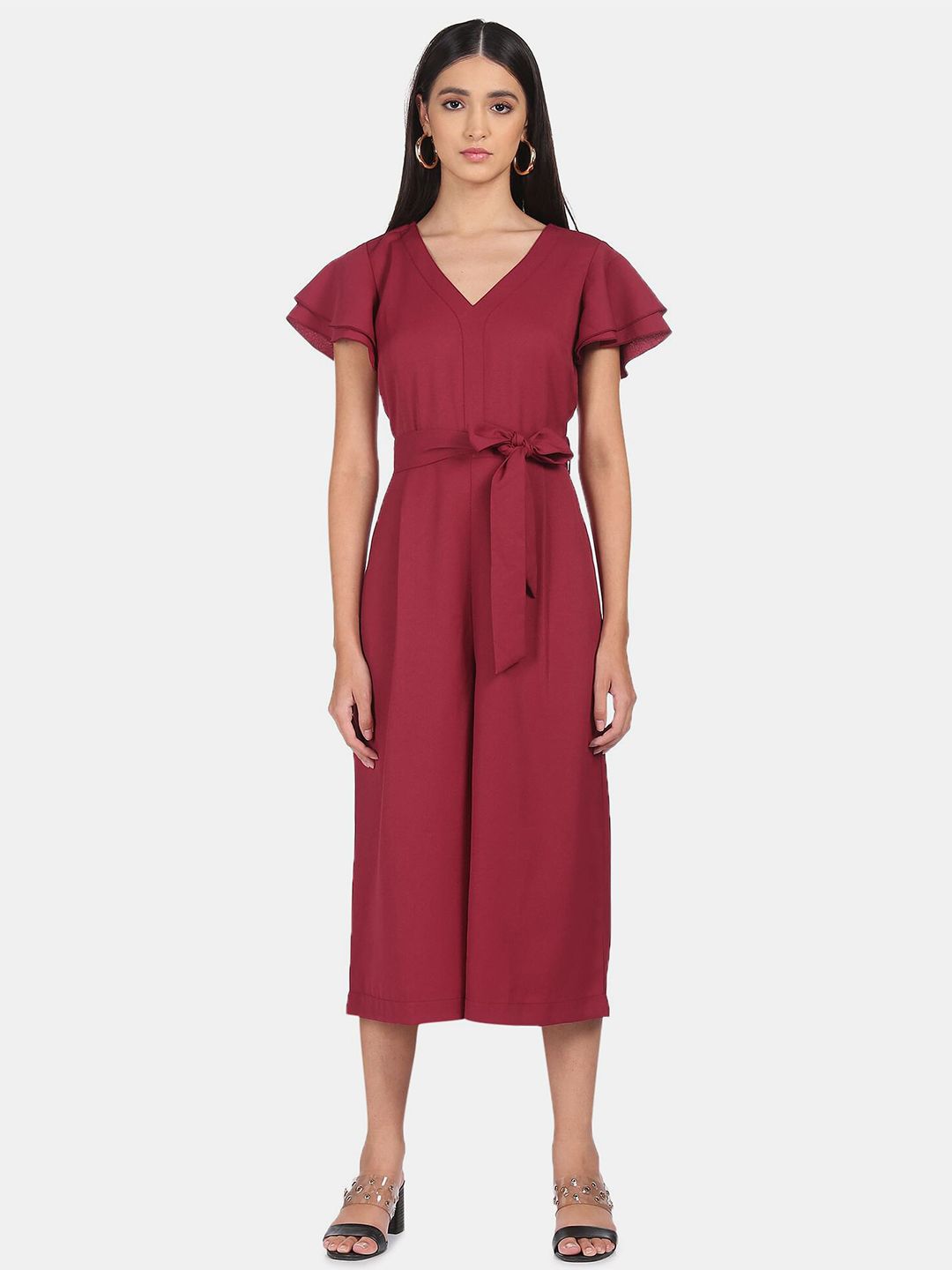 SHFFL Red Culotte Cropped Jumpsuit Price in India