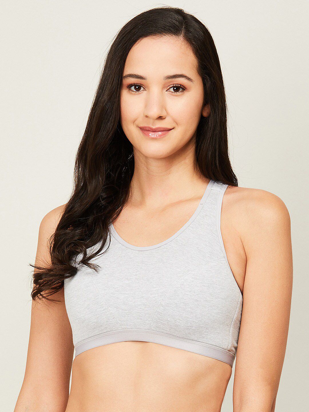 Ginger by Lifestyle Grey Melange Underwired Lightly Padded Seamless Bra Price in India