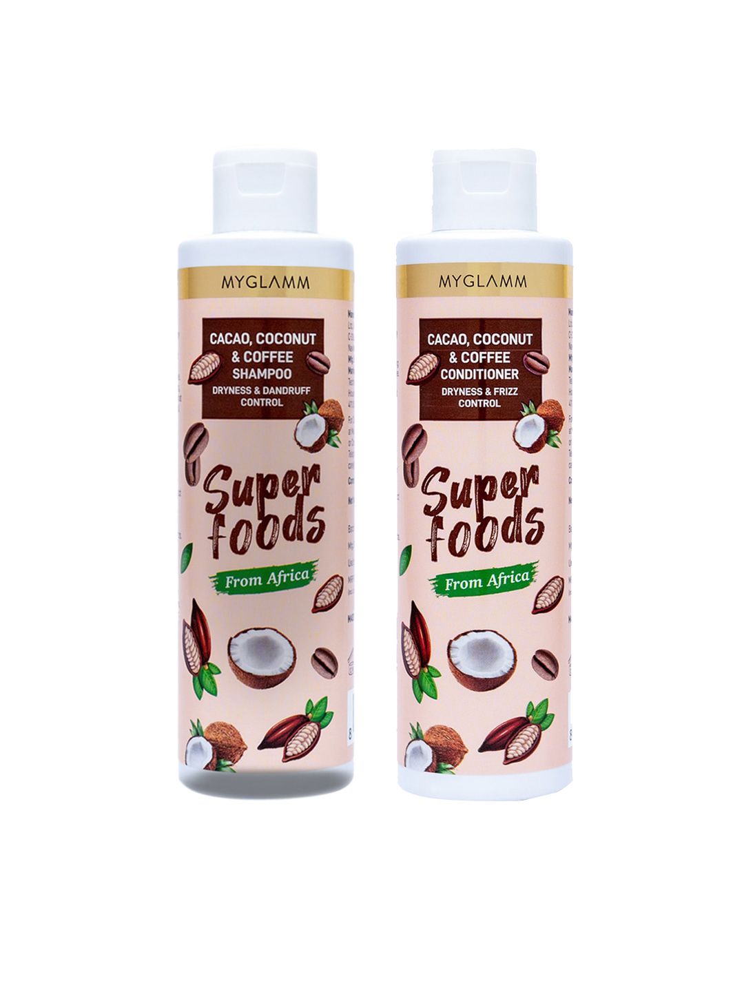 MyGlamm Set of Super Foods Cacao Coconut & Coffee Shampoo & Conditioner 200 ml Each Price in India