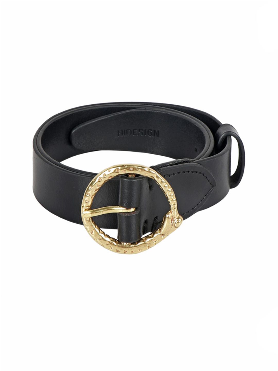 Hidesign Women Black Solid Leather Belt Price in India