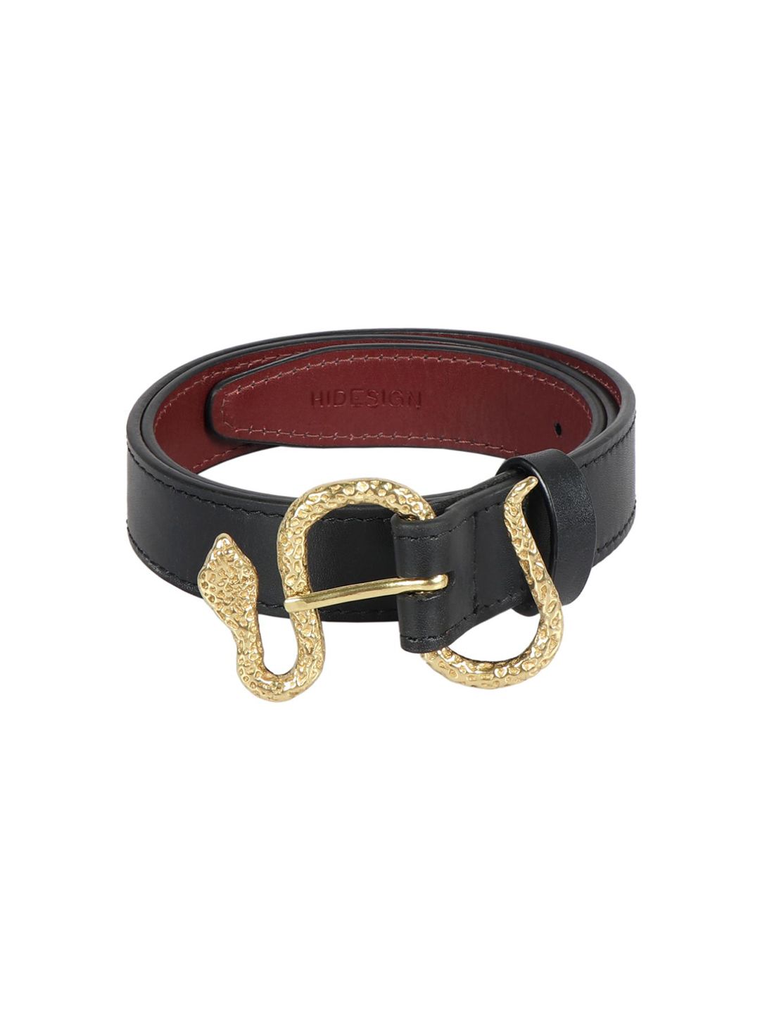 Hidesign Women Black Leather Belt Price in India