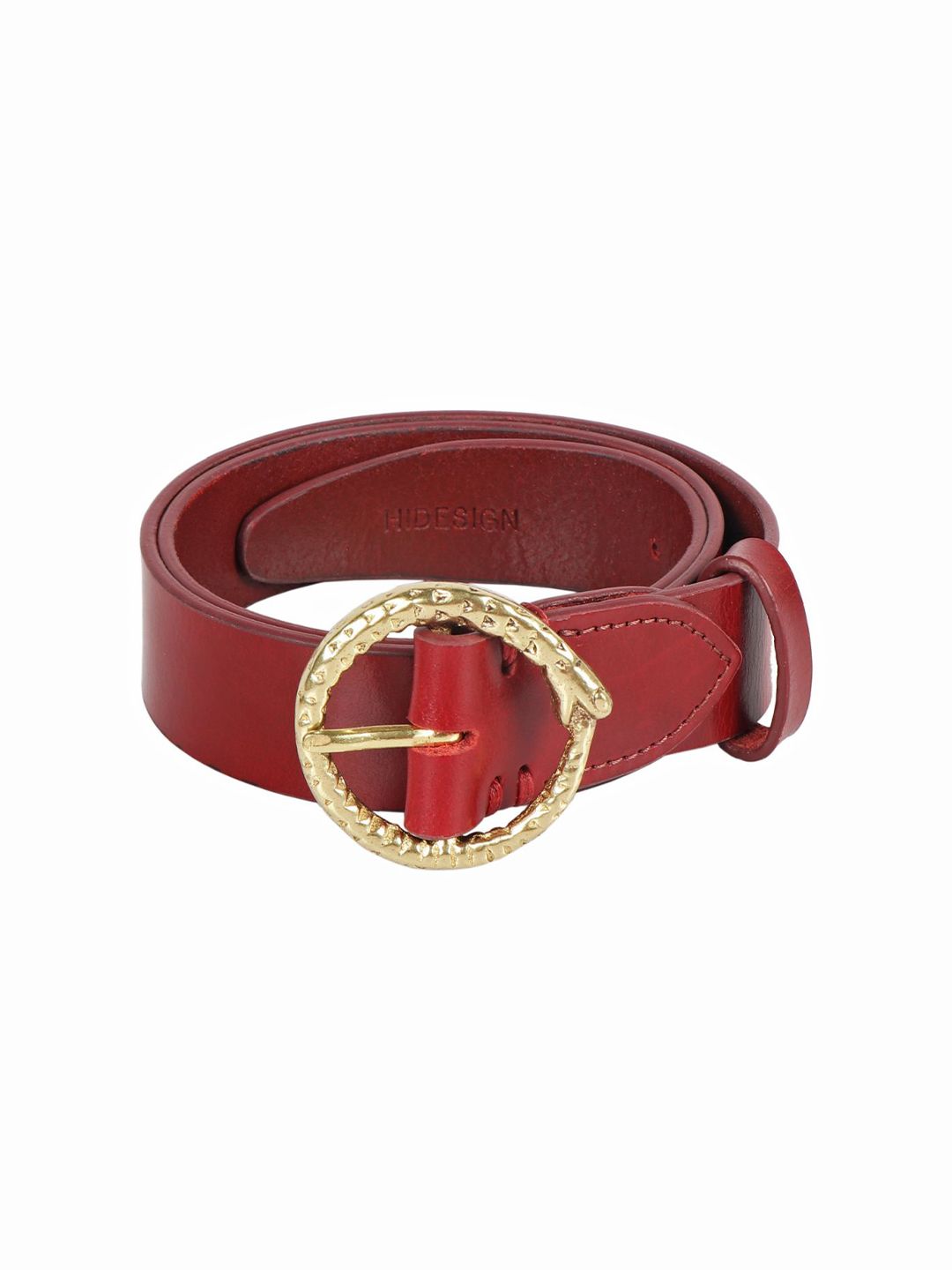 Hidesign Women Red Leather Belt With Snake Detail Price in India