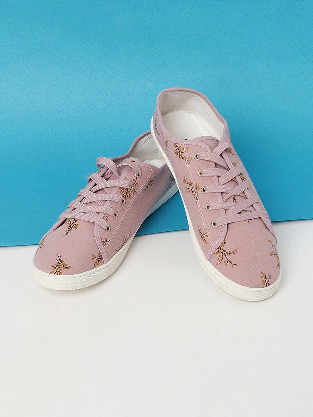 Ginger by Lifestyle Women Pink Floral Printed Sneakers Price in India