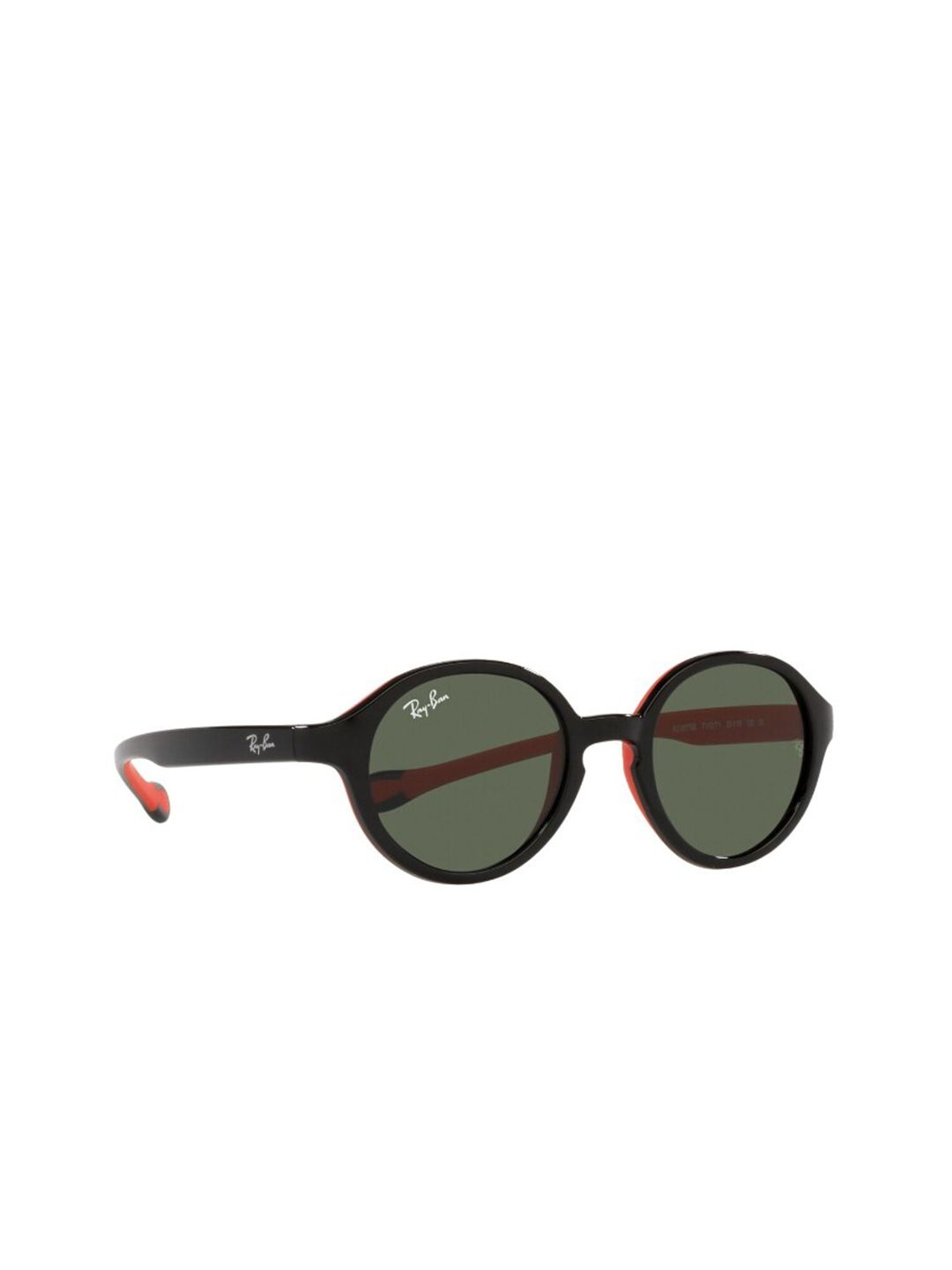 Ray-Ban Junior  Green Lens & Black Round Sunglasses with UV Protected Lens