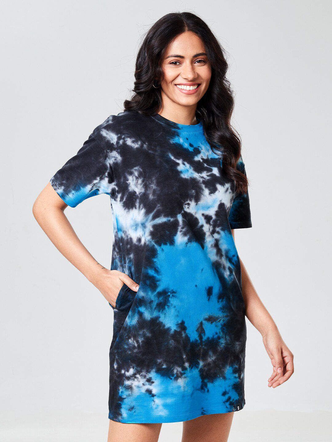 The Souled Store Multicoloured Tie and Dye Dyed A-Line Dress Price in India