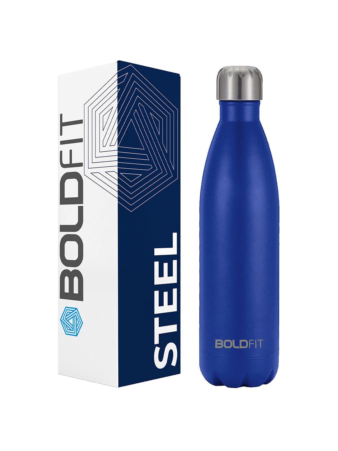BOLDFIT Blue Solid Stainless Steel Water Bottle 1000 ml Price in India