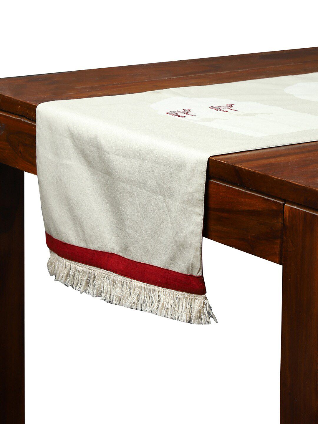 Ritu Kumar Off White & Red Embroidered Table Runners Price in India