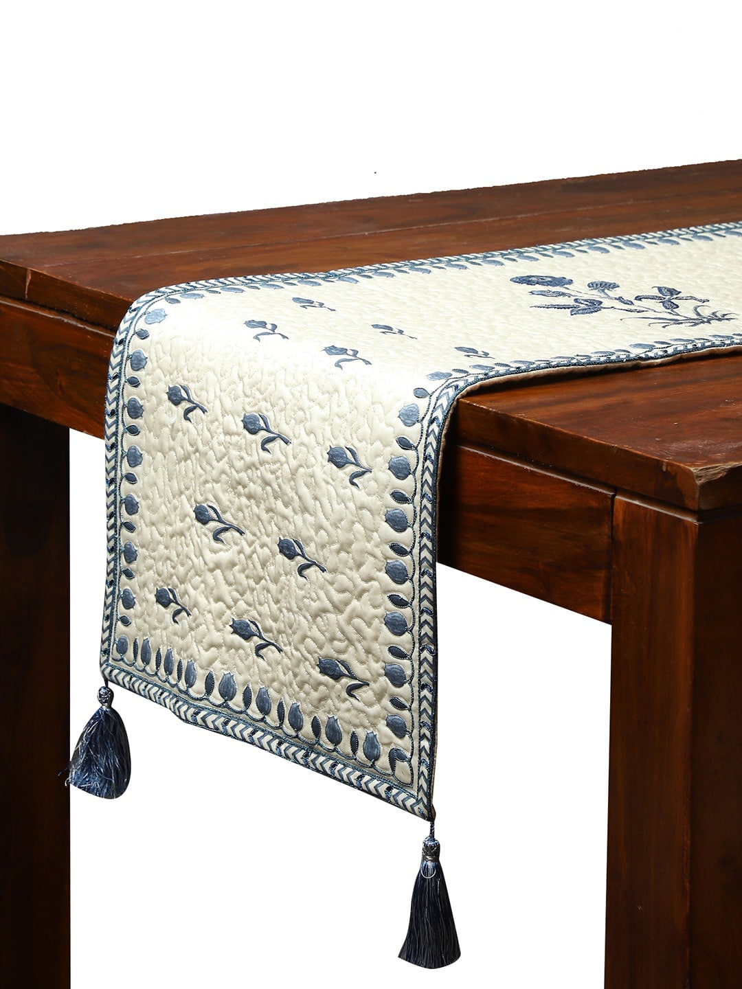 Ritu Kumar Blue & Off White Embroidered Table Runners Price in India