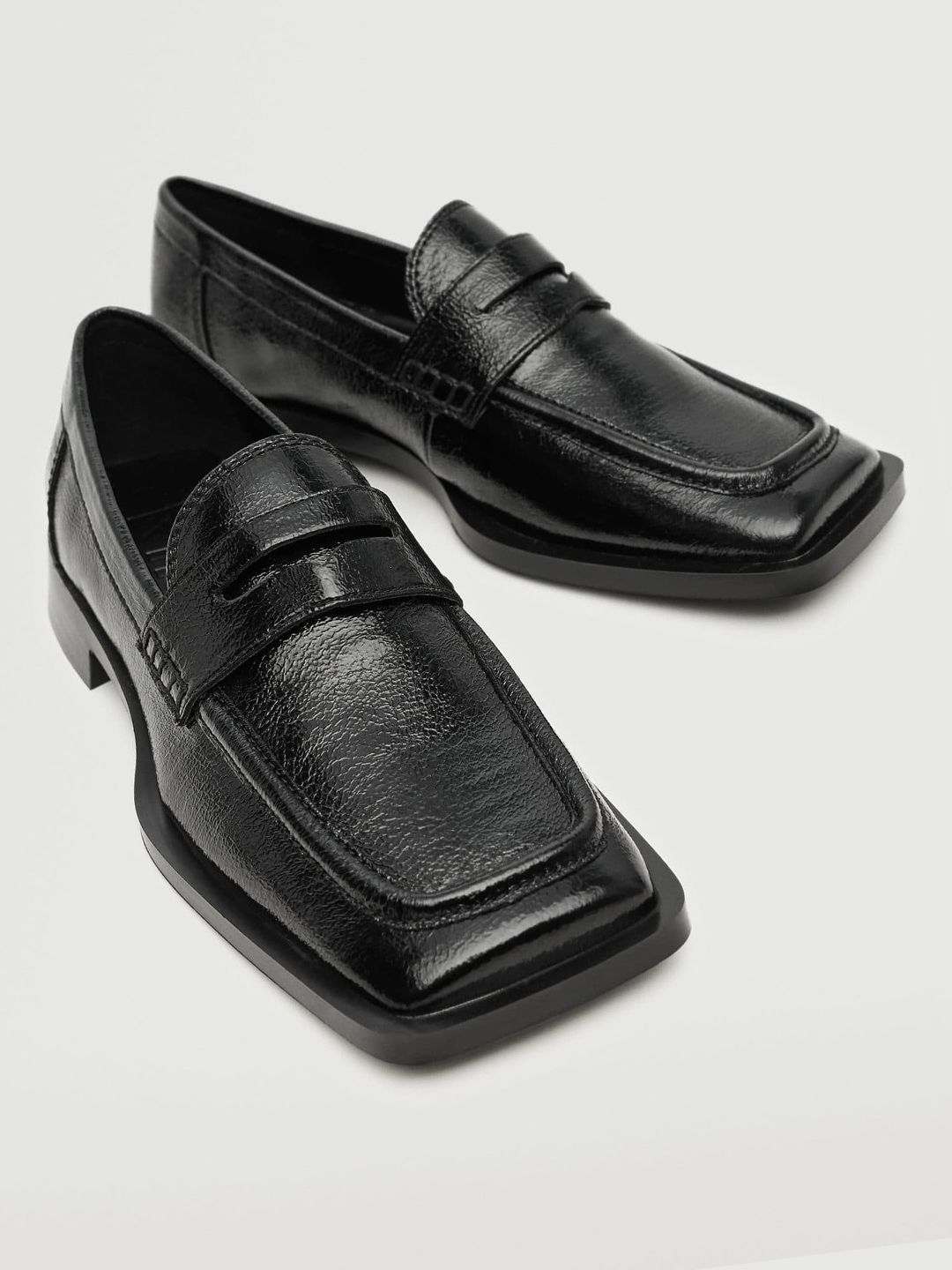 MANGO Women Black Penny Loafers Price in India