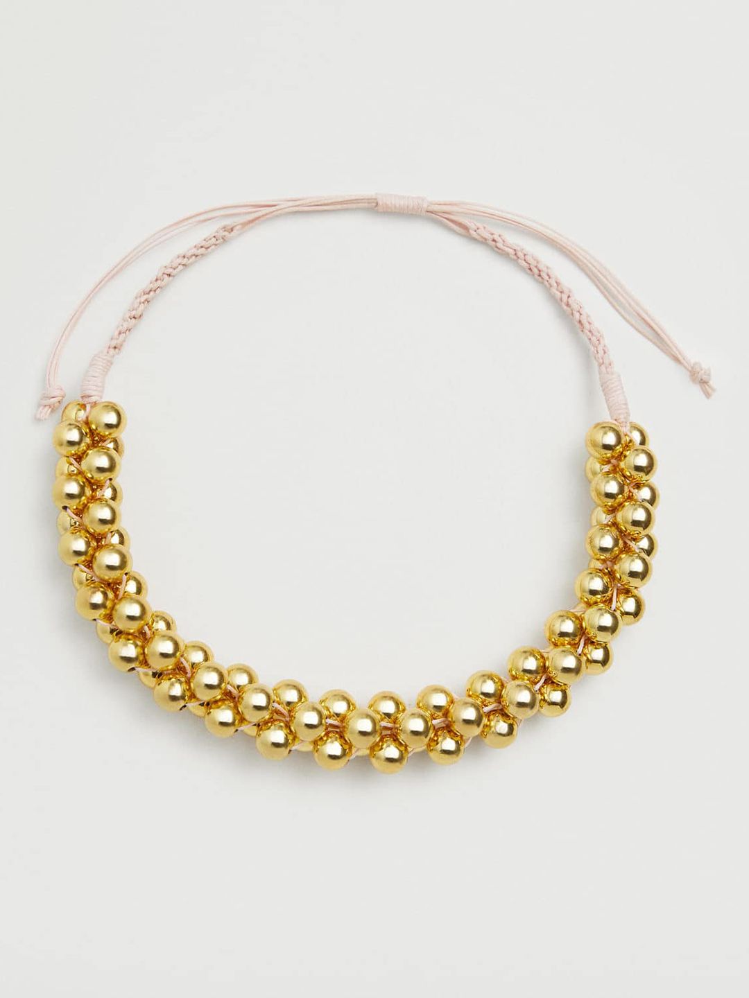 MANGO Gold-Toned Beaded Choker Necklace Price in India