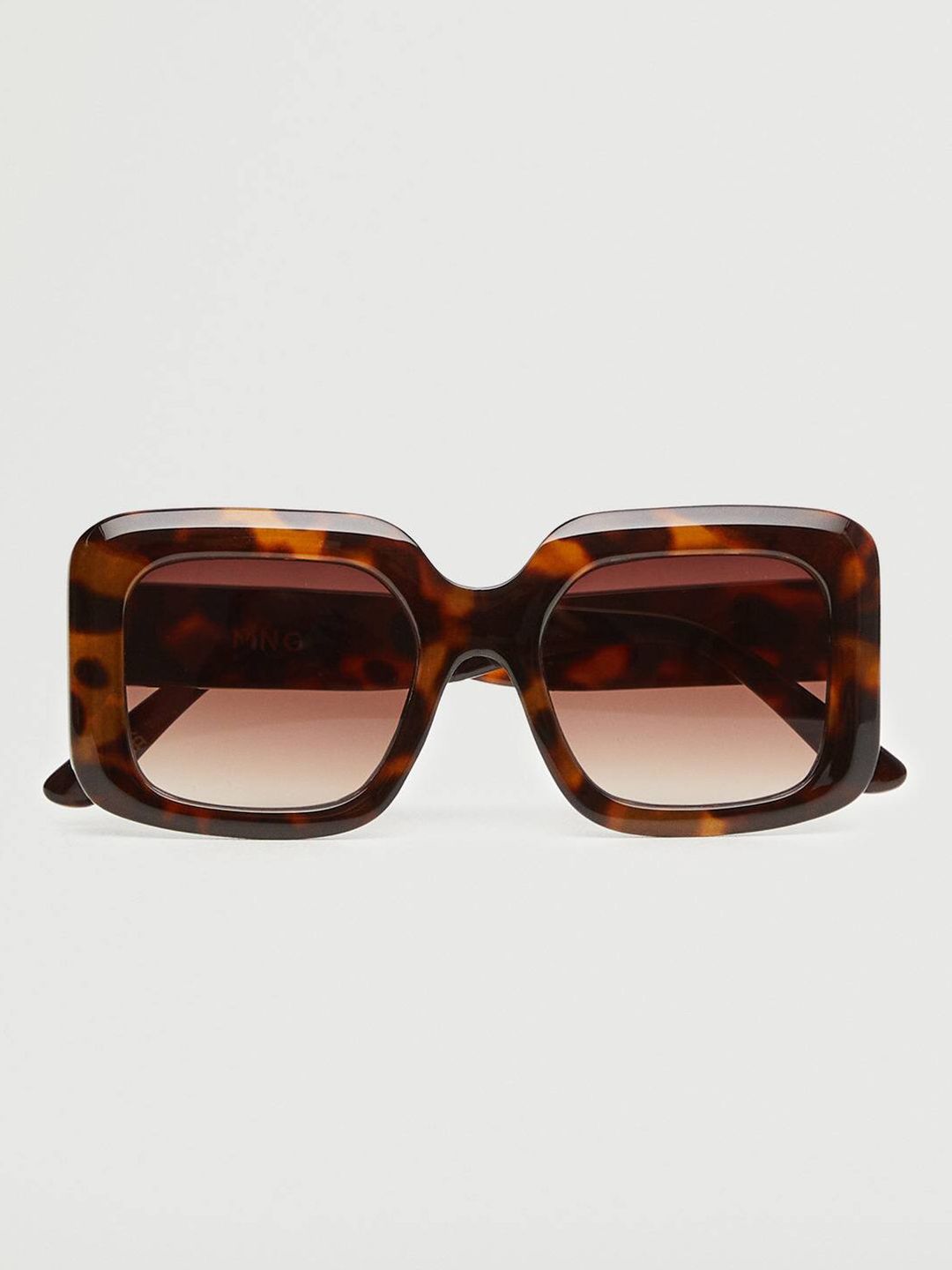 MANGO Women Brown Lens & Brown Square Sunglasses with UV Protected Lens Price in India