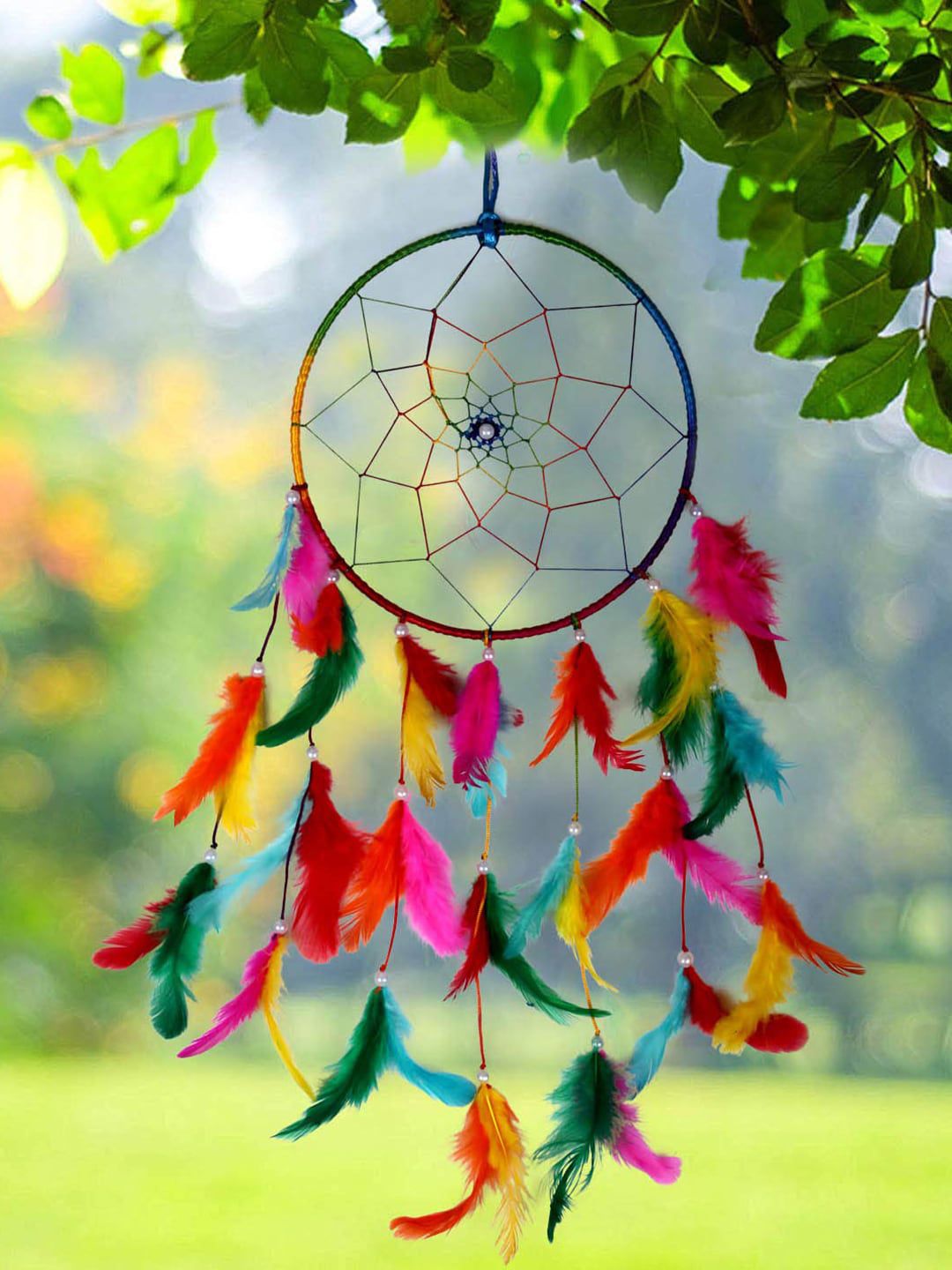 DULI Multicolour Handmade One Ring Dreamcatcher Hanging Price in India