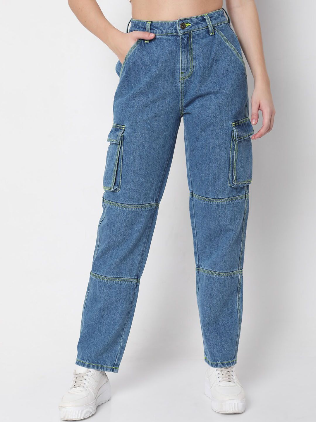 Vero Moda Women Blue Straight Fit High-Rise Jeans Price in India