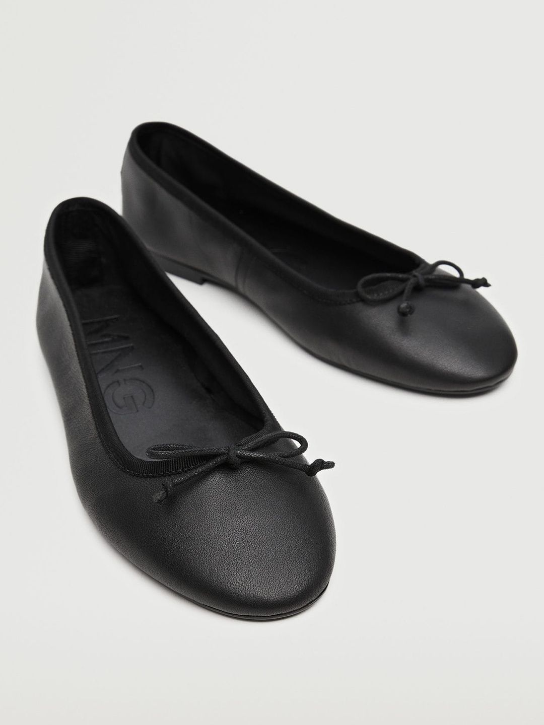 MANGO Women Black Ballerinas with Bow Detail Price in India