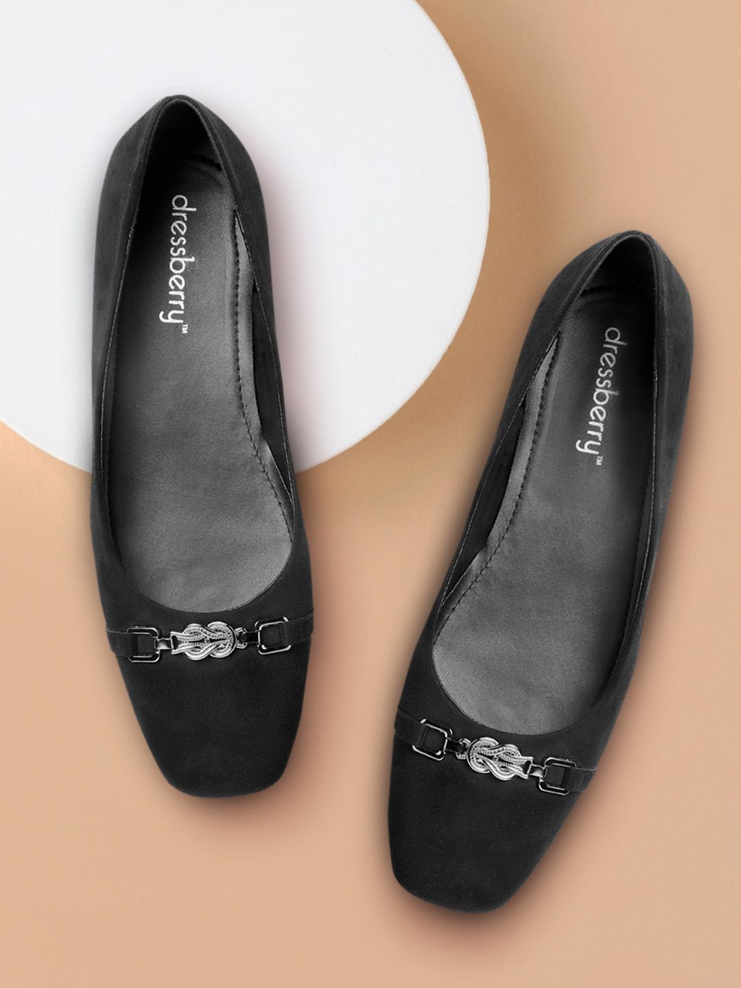 DressBerry Women Black Solid Ballerinas Price in India