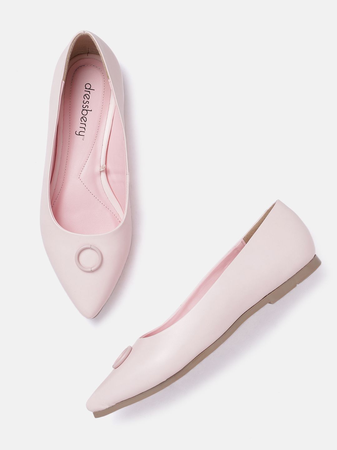 DressBerry Women Pink Solid Ballerinas Price in India