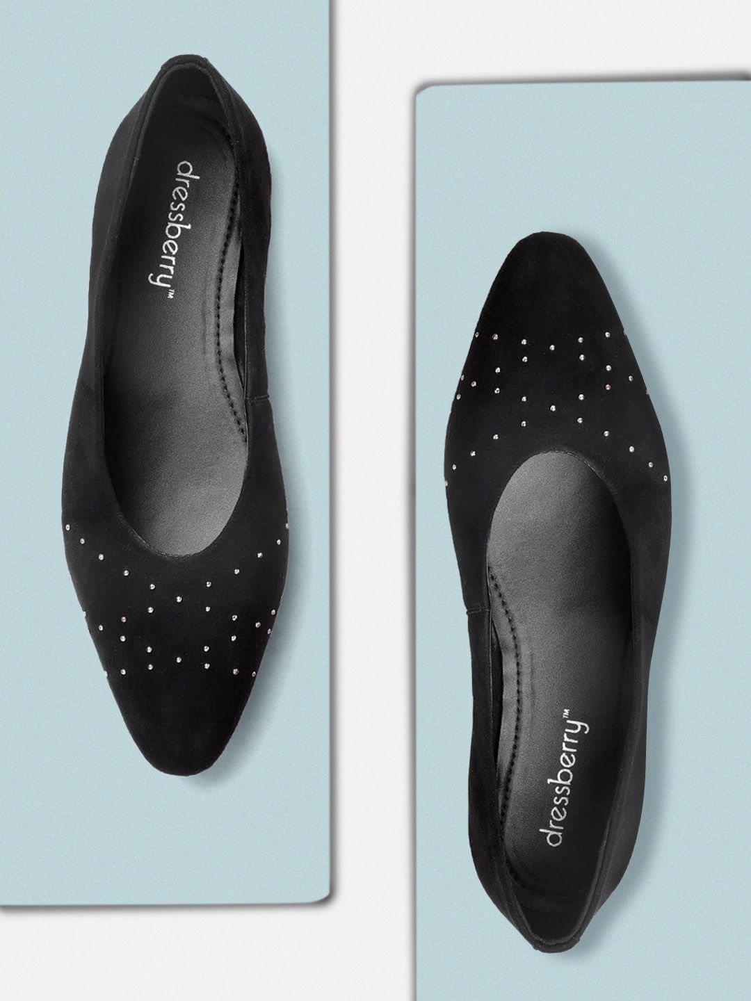 DressBerry Women Black Solid Ballerinas Price in India