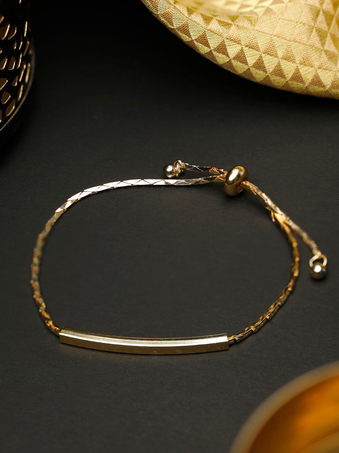 Priyaasi Women Gold-Plated Brass Link Bracelet Price in India