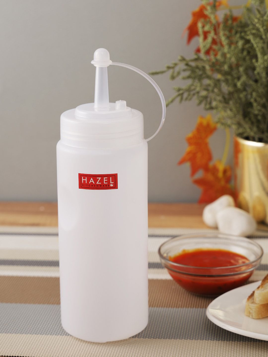 HAZEL White Solid Plastic Squeeze Bottle With Cap Price in India
